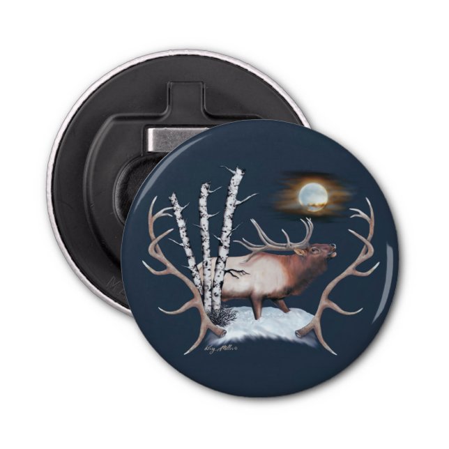 Bugling Bull Elk Bottle Opener (Front)
