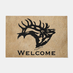 Bugling Bull Elk Doormat