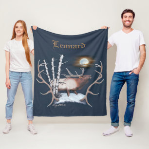 Bugling Bull Elk Fleece Blanket
