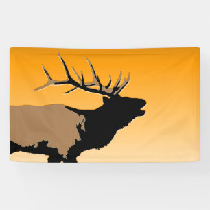 Bugling Elk at Sunset  - Original Wildlife Art Banner