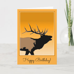 Bugling Elk at Sunset  - Original Wildlife Art Card
