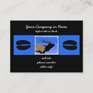 Bugling Elk in Winter - Original Wildlife Art Business Card
