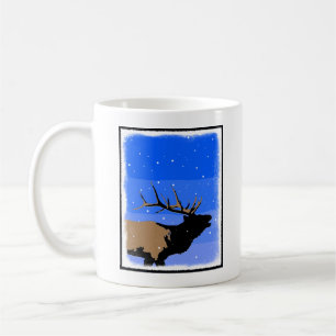 Bugling Elk in Winter  - Original Wildlife Art Coffee Mug