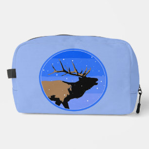 Bugling Elk in Winter - Original Wildlife Art Dopp Kit