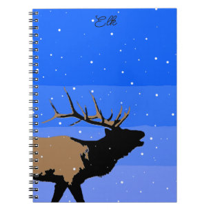 Bugling Elk in Winter - Original Wildlife Art Notebook