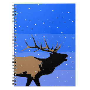 Bugling Elk in Winter - Original Wildlife Art Notebook