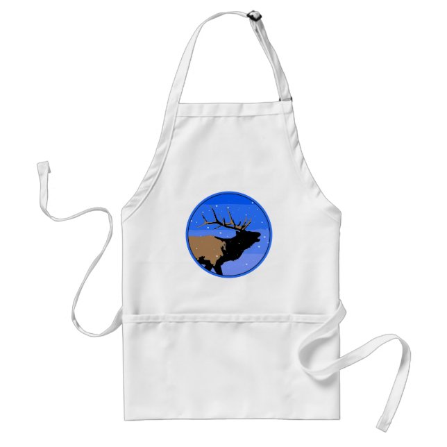 Bugling Elk in Winter  - Original Wildlife Art Standard Apron (Front)