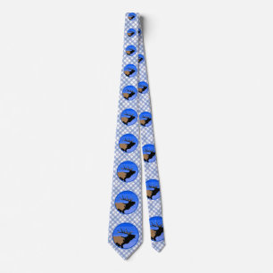 Bugling Elk in Winter  - Original Wildlife Art Tie
