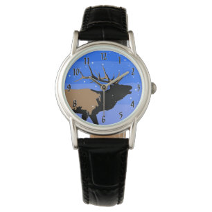 Bugling Elk in Winter - Original Wildlife Art Watch