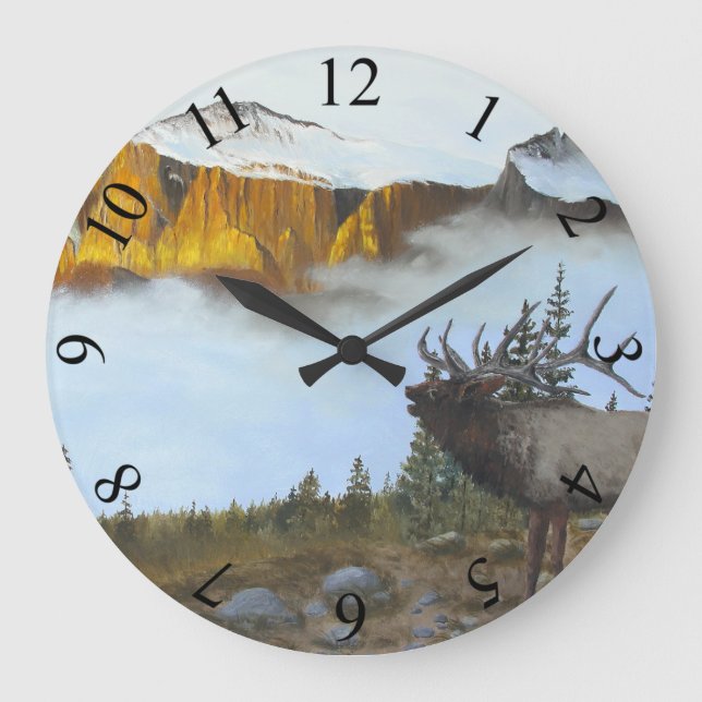 Bugling Elk Large Clock (Front)
