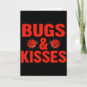 Bugs & Kisses Hugs Ladybugs Valentines Day Lov Card