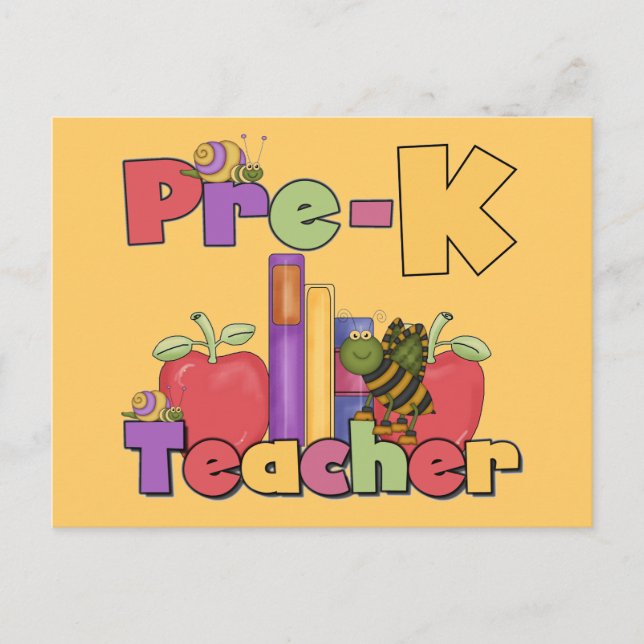 Bugs and Apples Pre-K Teacher Postcard (Front)