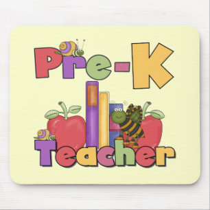 Bugs and Apples Pre-K Teacher Tshirts and Gifts Mouse Pad