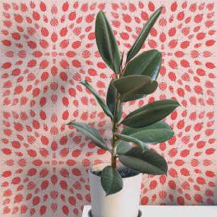 Bugs and Beetles Pattern Red on Pink Wallpaper