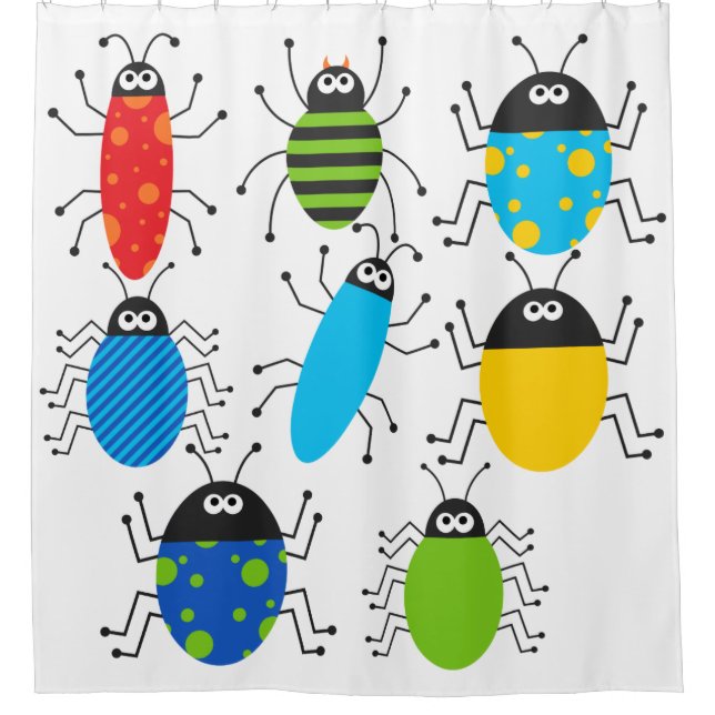 Bugs and More Bugs Insects Shower Curtain (Front)