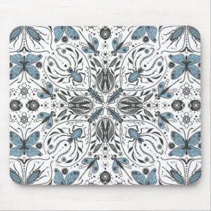 Bugs, black and blue mouse pad