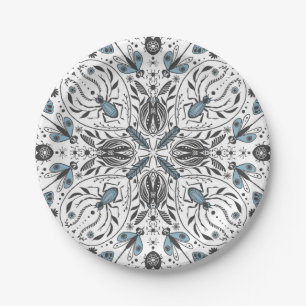 Bugs, black and blue paper plate