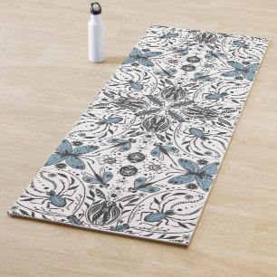 Bugs, black and blue yoga mat