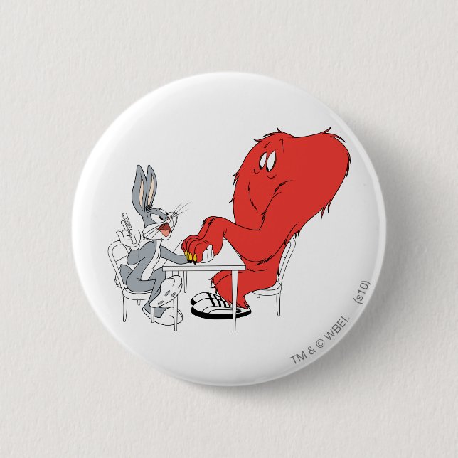 BUGS BUNNY™ and Gossamer 2 6 Cm Round Badge (Front)