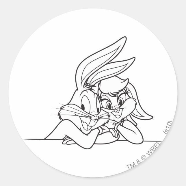 BUGS BUNNY™ and Lola Bunny 3 Classic Round Sticker (Front)