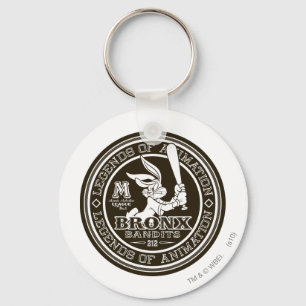 BUGS BUNNY™ Bronx Bomber's Round Logo B/W Key Ring