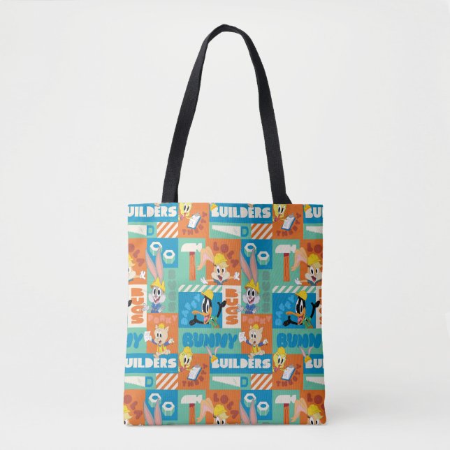BUGS BUNNY BUILDERS™| Character Grid Pattern Tote Bag (Front)