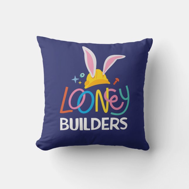 BUGS BUNNY BUILDERS™| Hard Hat Stacked Logo Cushion (Front)