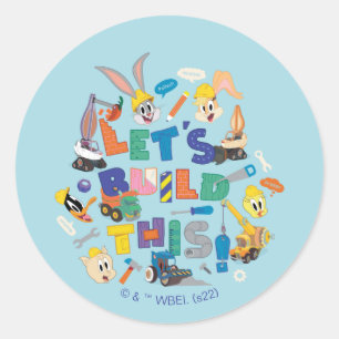 BUGS BUNNY BUILDERS™  "Let's Build This" Collage Classic Round Sticker
