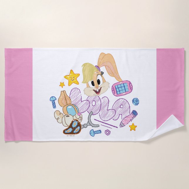 BUGS BUNNY BUILDERS™| Lola Sketch Art Beach Towel (Front)