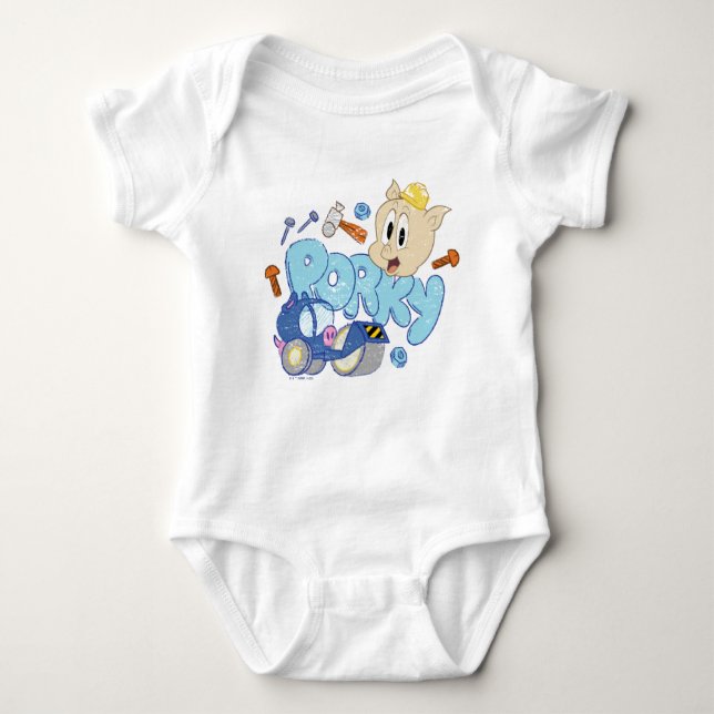 BUGS BUNNY BUILDERS™| Porky Sketch Art Baby Bodysuit (Front)