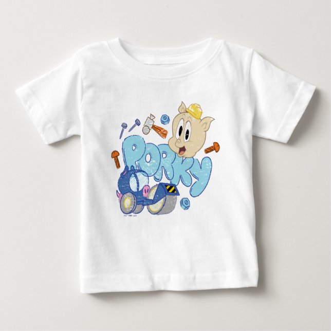 BUGS BUNNY BUILDERS™| Porky Sketch Art Baby T-Shirt (Front)