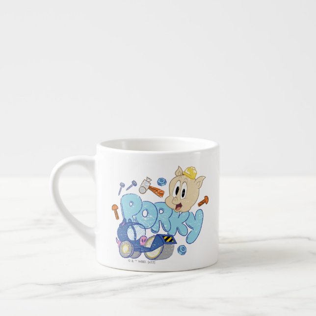 BUGS BUNNY BUILDERS™| Porky Sketch Art Espresso Cup (Left)