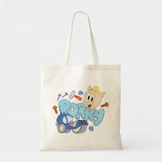 BUGS BUNNY BUILDERS™| Porky Sketch Art Tote Bag (Front)