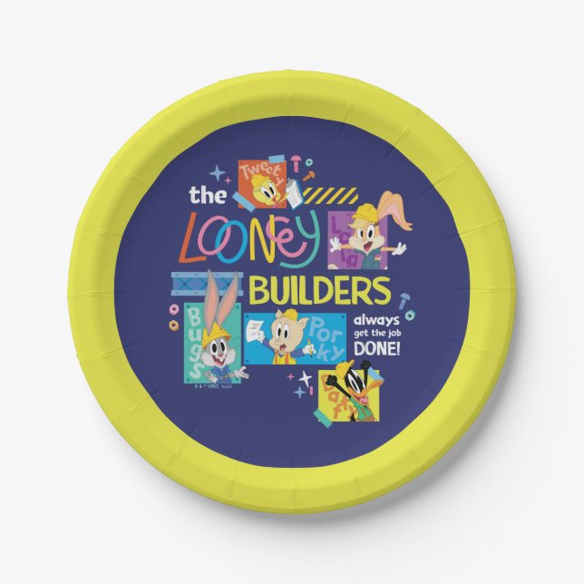 BUGS BUNNY BUILDERS™| The Looney Builders Collage Paper Plate (Front)