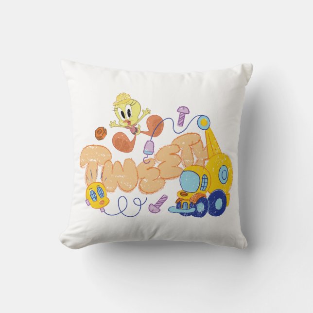 BUGS BUNNY BUILDERS™| TWEETY™ Sketch Art Cushion (Front)