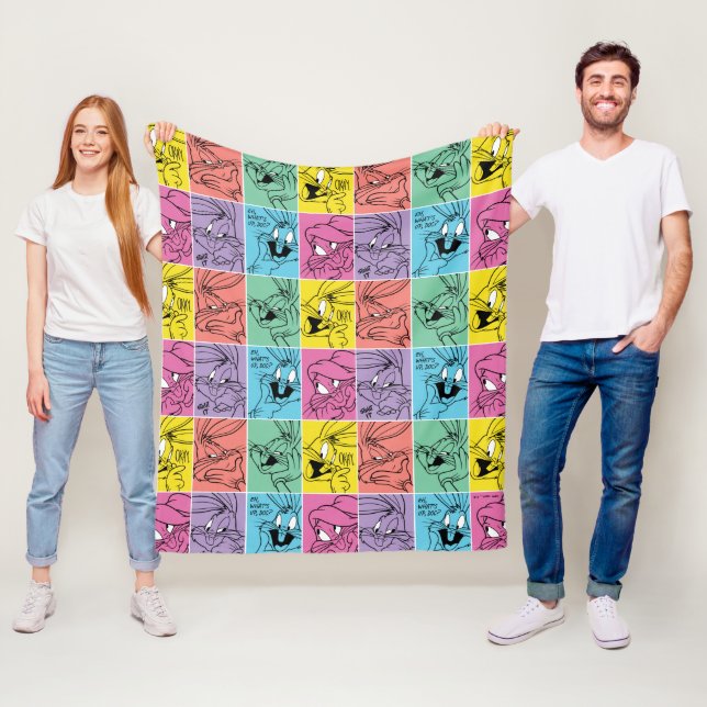 BUGS BUNNY™ Colour Block Expressions Fleece Blanket (In Situ)