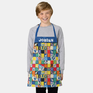 BUGS BUNNY™ Colourful Name and Face Chequered Apron
