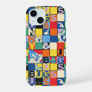 BUGS BUNNY™ Colourful Name and Face Chequered iPhone 15 Case