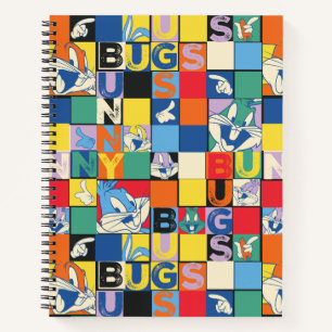 BUGS BUNNY™ Colourful Name and Face Chequered Notebook