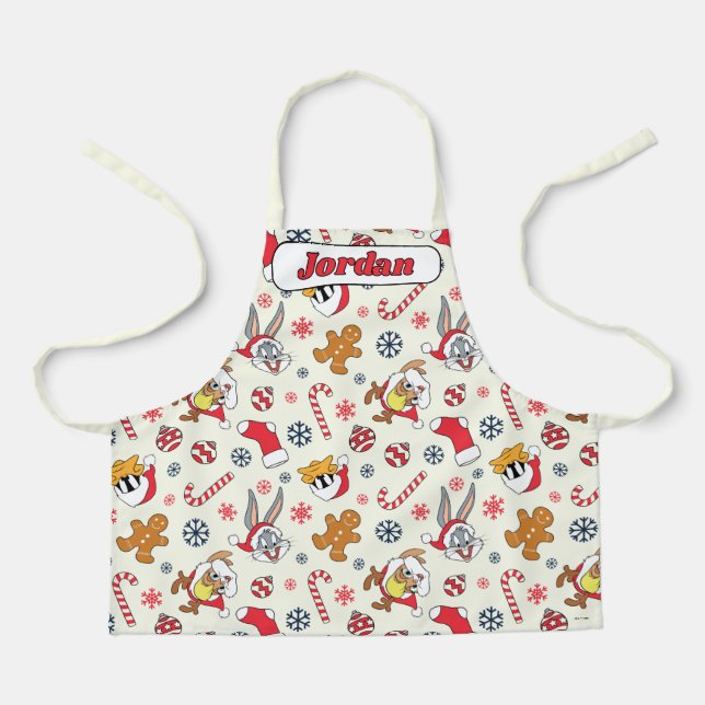 BUGS BUNNY™, DAFFY DUCK™ & Lola Christmas Pattern Apron (Front)