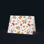 BUGS BUNNY™, DAFFY DUCK™ & Lola Christmas Pattern Card<br><div class="desc">Celebrate the season with a little Looney Tunes mischief! This festive all-over print features beloved characters like Bugs Bunny, Daffy Duck, and Lola dressed in cheerful Santa hats and surrounded by classic holiday icons including candy canes, gingerbread cookies, ornaments, and snowflakes. The playful tossed pattern pops against a light background,...</div>