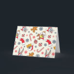 BUGS BUNNY™, DAFFY DUCK™ & Lola Christmas Pattern Card<br><div class="desc">Celebrate the season with a little Looney Tunes mischief! This festive all-over print features beloved characters like Bugs Bunny, Daffy Duck, and Lola dressed in cheerful Santa hats and surrounded by classic holiday icons including candy canes, gingerbread cookies, ornaments, and snowflakes. The playful tossed pattern pops against a light background,...</div>