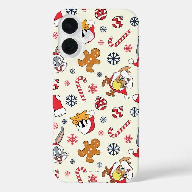 BUGS BUNNY™, DAFFY DUCK™ & Lola Christmas Pattern Case-Mate iPhone Case (Back)