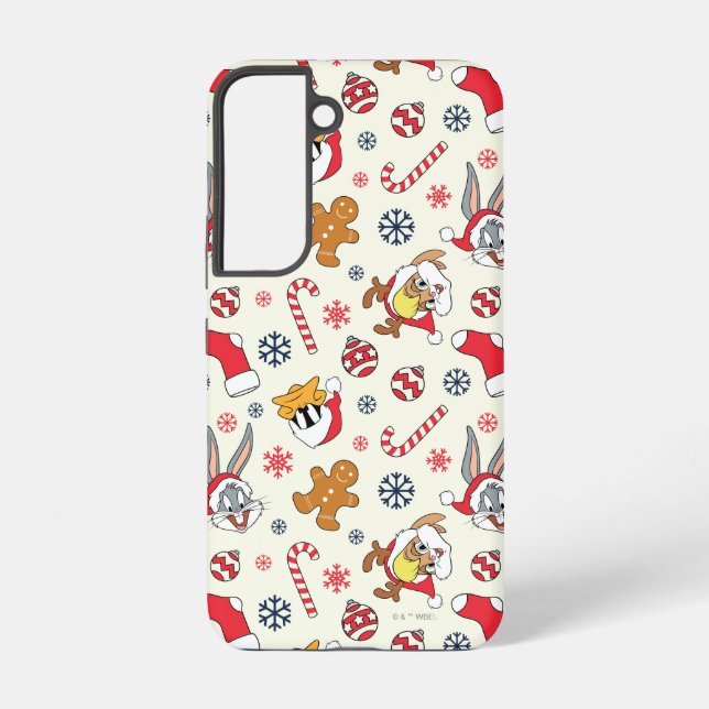 BUGS BUNNY™, DAFFY DUCK™ & Lola Christmas Pattern Samsung Galaxy S22 Case (Back)