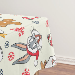 BUGS BUNNY™, DAFFY DUCK™ & Lola Christmas Pattern Tablecloth