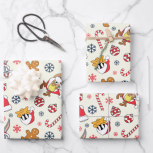 BUGS BUNNY™, DAFFY DUCK™ & Lola Christmas Pattern Wrapping Paper Sheet