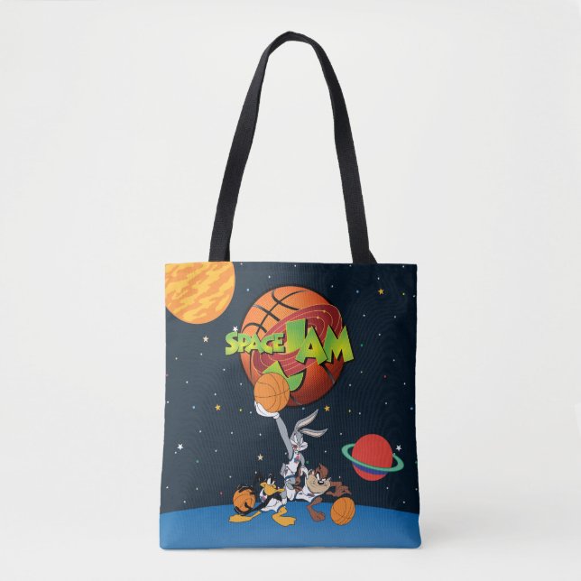 BUGS BUNNY™, DAFFY DUCK™, & TAZ™ SPACE JAM™ Logo Tote Bag (Front)