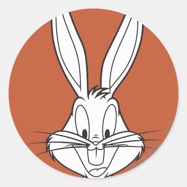BUGS BUNNY™ Face Smiling Classic Round Sticker (Front)