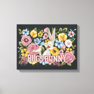 BUGS BUNNY™ Floral Embroidery Graphic Canvas Print