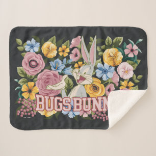 BUGS BUNNY™ Floral Embroidery Graphic Sherpa Blanket